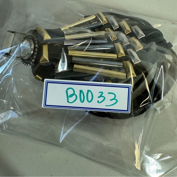 Vintage 80s Rare Jose Cotel Paris Black Jeweled Art Deco Leather Belt - Picture 14 of 16